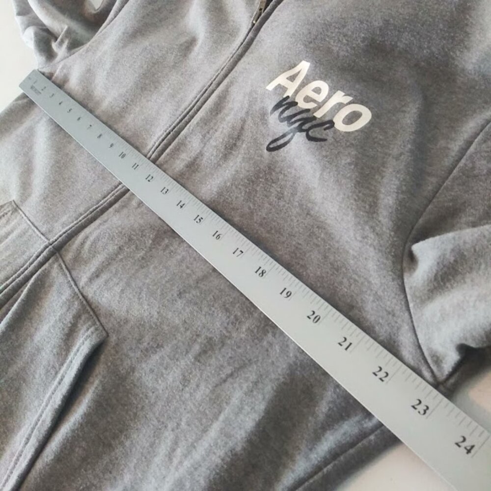 Aeropostale  Men's size L gray and white hoodie sweatshirt - Picture 7 of 14